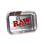 Raw Metal Rolling Tray Silver Small